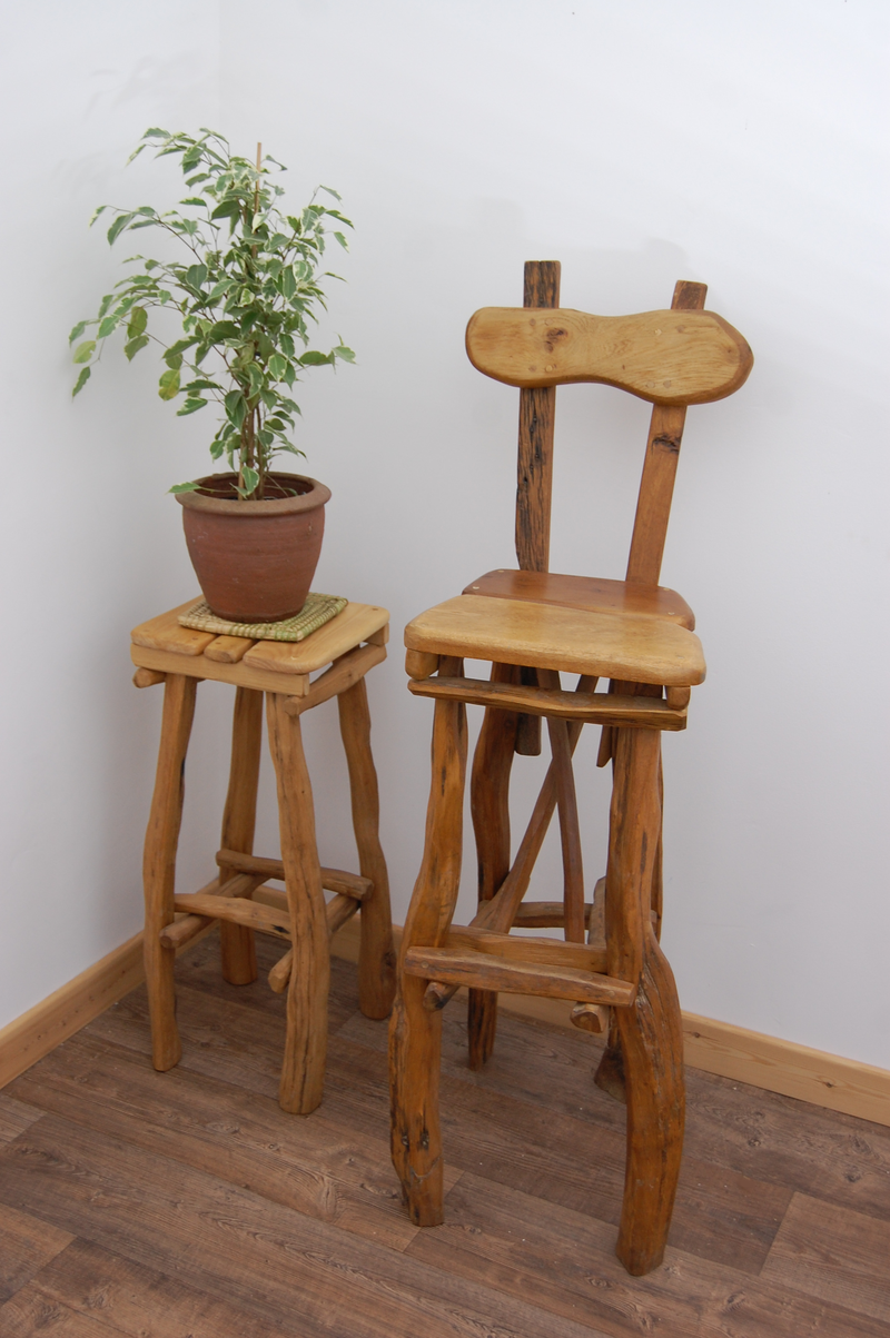 Tall Stool with Backrest